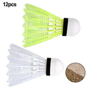 12pcs Plastic Badminton Balls Shuttlecocks Birdies Entertainment Badminton Yellow